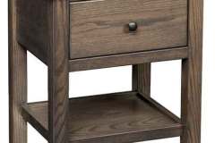 Mission style custom 1 drawer nightstand. The shelf underneath provides not only storage space but stability as well.