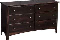 Our Shaker 6 drawer dresser is 58" wide and 33" high.