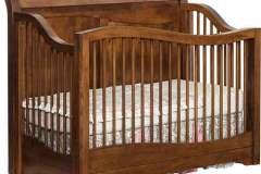 The Tannessah Convertible Crib has a formaldehyde free finish with round, hardwood spindles, hidden fasteners, and a 3 position Y-frame mattress support.