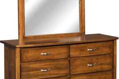 This custom Amish made Tannessah 6-drawer dresser handcrafted with or without the mirror. It is 60" wide and 33" high.