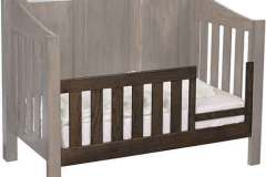 Here you see the Amish Handcrafted toddler bed with the conversion kit. Its very simple to change and everything you need is included.