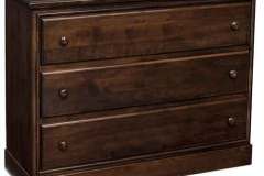 This is a picture of the solid wood Traditional 3-drawer dresser that is convertible from a changer top to a flat top.