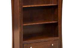 Our Berkley custom bookcase has 2 big drawers at the bottom and 2 adjustable shelves. Plenty of storage is available for all of your books and things.