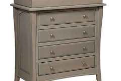 This is the 41" Berkley dresser that is shown with 4 drawers and the changing table top. Its done in Brown Maple wood with a grey finish.