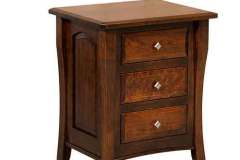 Why not complete the Berkley set with this custom 3 drawer nightstand. It is shown here in Cherry wood with Rich Tobacco stain.