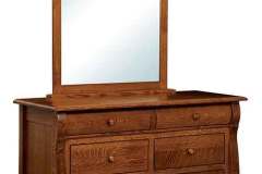 The 6-drawer Castlebury dresser with the mirror seen here is all Amish custom crafted. Both have a total height of 79".