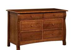 Our Amish made Castlebury dresser with the 6 drawers is seen here in Quarter Sawn Oak wood with Asbury Brown stain. With or without the changing table top, this beautiful dresser should serve your needs in your child's room.