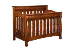 The custom Castlebury Crib comes with a slatted front, back, and sides only. Don't worry, the slats are all close enough together so your little one can their head caught in between them.