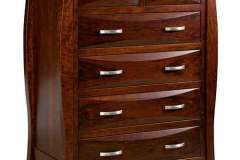 The layout of the custom 6-drawer Cayman Amish built chest give you 2 small drawers on the top with the 4 equal sized drawers on the bottom.