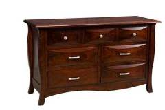 Here you see the 7-drawer Cayman dresser by itself without a mirror or the changing table top. Woods, hardware, and stains can be changed to whatever you need.