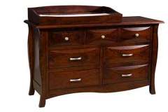 Here you see the same 7-drawer dresser with the removable box top changing table and pad.