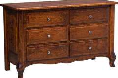 Our 54" wide French Country 6-drawer dresser with the changing table top is seen here. Other styles of hardware are available as well. Just ask us and we will show you what we can get for you.