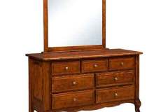 Our French Country 7-drawer dresser is seen here with its optional mirror. The dresser is 60" wide X 34" high. 