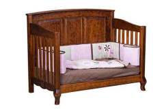 Here you see the Amish made French Country Crib with the Toddler Bed Conversion. It also has an optional 3/4 or full width guard rail.