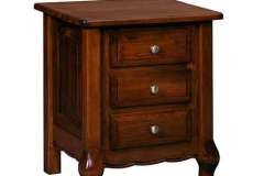 Here is the custom French country 3 drawer nightstand. It comes with a full 1" top, and full extension drawer glides.