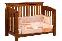 Here you see our Lindbergh Crib converted to a toddler bed. You can get it with the 3/4 or the full guard rail option.