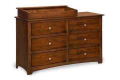 This Amish made 6 drawer chest is 56" wide and 34" high as well but it has 6 equal size drawers. If you don't need the Box Top and Changing Pad you don't have to purchase them. Just get the chest by itself.