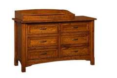 Solid wood West Lake 6 drawer dresser with changing station on top.  Flush mound drawers with a beautiful outer beading.