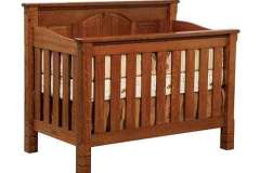 Amish hand made West Lake conversion crib in crib form.  Safety and beauty in one package.  Shown crafted out of quarter sawn white oak.