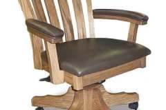 Our popular Amish handcrafted Signature Mission Poker Chair with premium leather seat and arms crafted out of solid red oak.