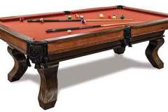 Amish Crafted Corona Pool Table crafted out of solid wood with premium pool felt and solid slate pool playing surface.