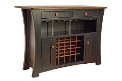 Lots of storage for all of you wine accessories in this custom made Amish Arts and Crafts Wine bar cabinet.