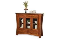 The high buffet in the Amish crafted Arts and Crafts style is designed to complement other like pieces in your home.