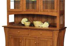 Note the curved legs and the arched base in this open style Arts and Crafts Amish hutch.