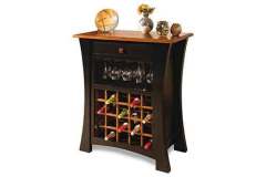 The cabinet hold several bottles of wine and your stemware in this custom Amish wine cabinet.