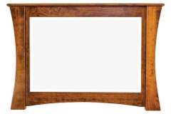 Beveled glass mirror highlights this custom Amish made Arts and Crafts Mirror.