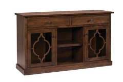 The buffet version of the custom Amish Bellamy cabinet shows ample storage above and below.