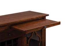 One of the many extras for this Amish custom Bellamy wine cabinet is the pullout shelf that is with it.