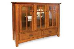 The Amish made custom Brunswick High buffet features tons of storage inside the glass doors and touch lighting as well.