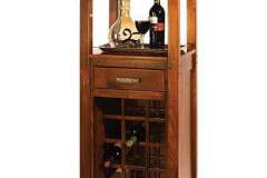 This custom Brunswick wine tower will hold 18 wine bottles and stores your stemware as well.