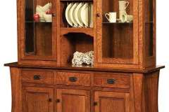 Beautifully designed curved legs show off this Amish custom Cambridge hutch.