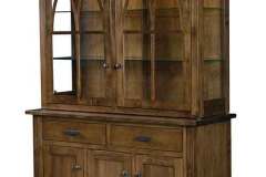 Check out the trim on glass doors of the Amish crafted custom Chandler hutch, lighting in included as well.