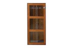 Exquisitely leaded glass is shown in this Amish made custom cabinet door.