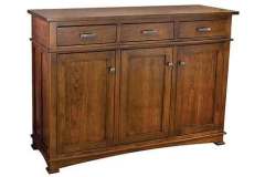 All solid hardwood is the custom Amish Ethan buffet with 3 doors and 3 drawers with soft close drawer glides.