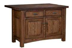 Storage and seating are the selling points of this Farmington custom Amish made island cabinet.