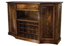 Check out the curved front doors of this custom Amish Kimberly Wine cabinet. This has some serious storage for all of your wine bottles and accessories.