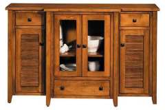 Spacious storage is part of this custom Amish made Lakeland buffet with a total of 4 doors and 3 drawers.