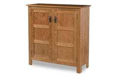 Amish built custom 2 door pie safe with flush inset doors in the plain look Shaker style.