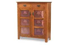 2 door & 2-drawer Amish built custom pie safe with copper inserts in the "Wheat" style