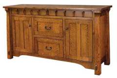 Custom designed extra wide Manitoba Amish made Buffet with ample storage in the doors and drawers.