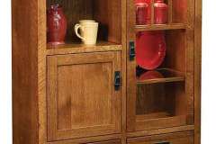 Amish Pottery Cabinet with backsplash, in quarter sawn Oak and mission hardware