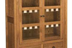 Amish Shaker Hill cabinet with flat panel sides and custom drawer hardware