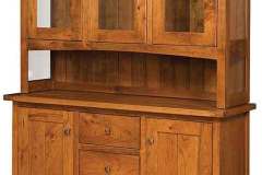 Amish solid wood open hutch with bead board back