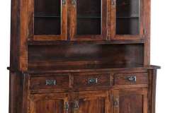 For the most part our custom built Amish hutches with 3 doors/drawers are going to be 48: - 54" wide. Show us what space you have available and we can help you decide what will fit the best and look the best.