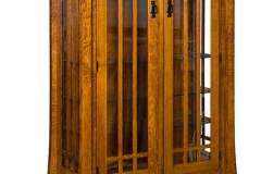 4 glass shelves are standard in this Amish built Jackson Curio cabinet.