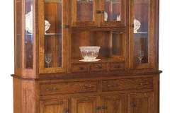 Note the rounded look to the corners of the Albany custom Amish built hutch. A beautiful piece with the lights included.